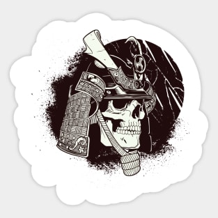 Samurai Skull in Helmet Sticker